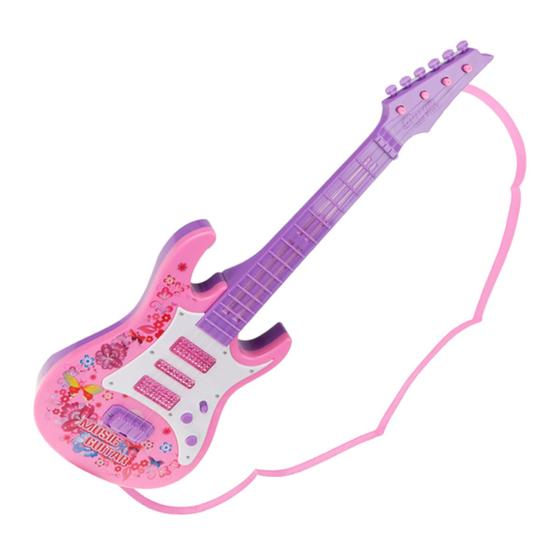 Imagem de Guitarra Infantil Brinquedo Com Som Luz Instrumento Diversão