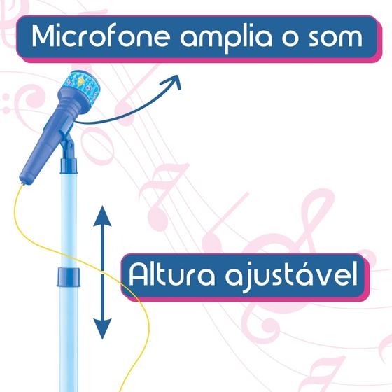 Guitarra Infantil com Microfone Brinquedo Musical Instrumento com Som e Luz - ATENTU