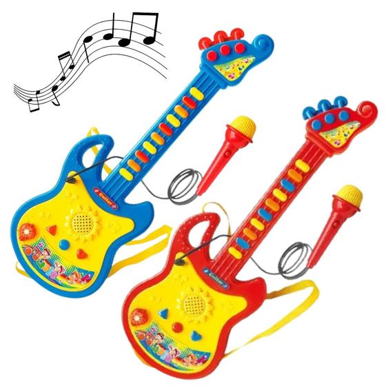 Guitarra Infantil Com Microfone Som E Luz Dm Toys - Violão / Guitarra ...