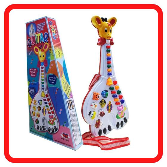 Imagem de Guitarra Infantil Musical Girafa Eletrica a Pilha