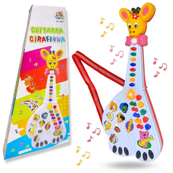 Imagem de Guitarra Infantil Musical Luz Som Animais Piano Fazendinha