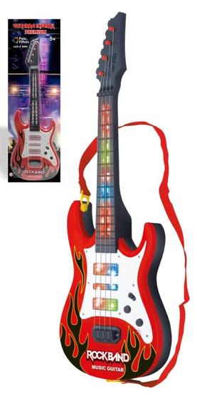 Imagem de Guitarra Infantil Premium Luz e Som Brinquedo Rock Band