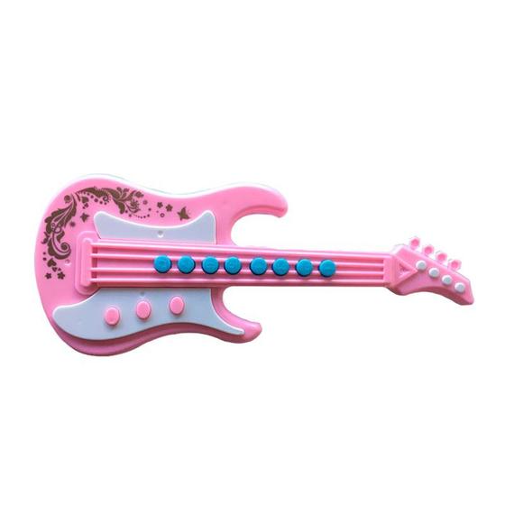 Imagem de Guitarra Musical Brinquedo Infantil 8 Teclas Rosa