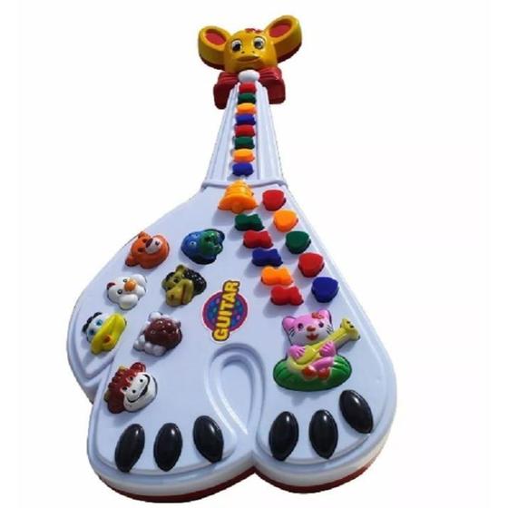 Imagem de Guitarra Musical Infantil Girafa 26 Teclas Sons E 10 Músicas