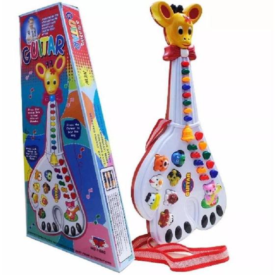 Imagem de Guitarra Musical Infantil Girafa 26 Teclas Sons E 10 Músicas