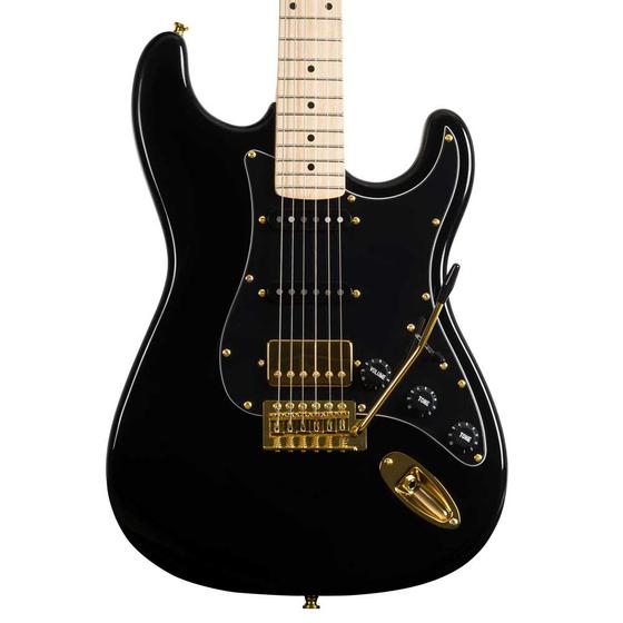 Imagem de Guitarra Seizi Vintage Budokan Stratocaster Black Gold Maple Regulada