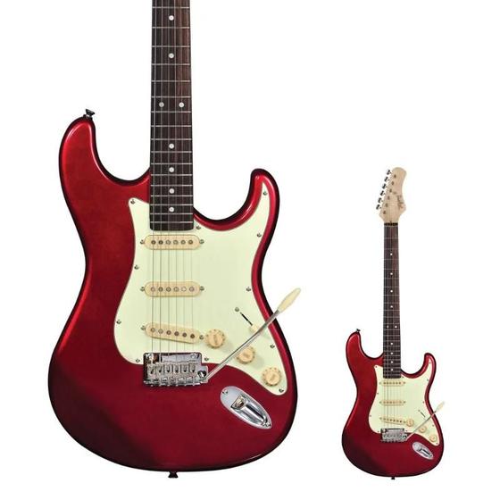 Imagem de Guitarra Strato T-635 Tagima Classic Vermelha Escala Escura Escudo Mint Green