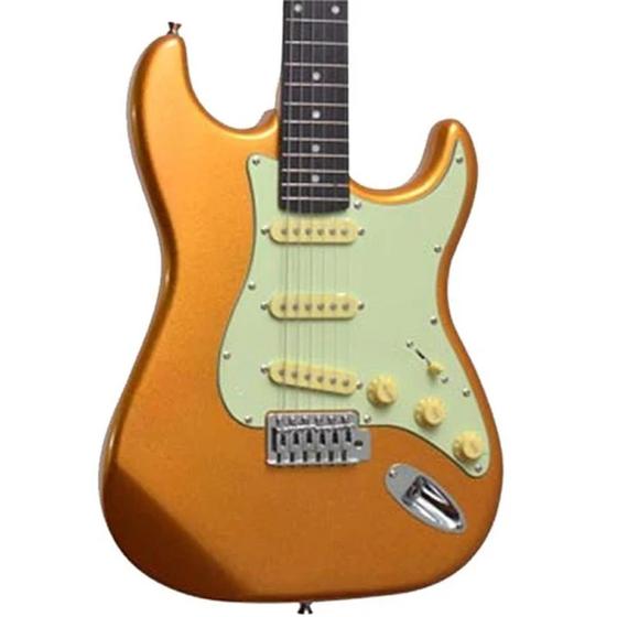 Imagem de Guitarra Tagima Tg 500 Stratocaster Metallic Gold Yellow Dourada Sss