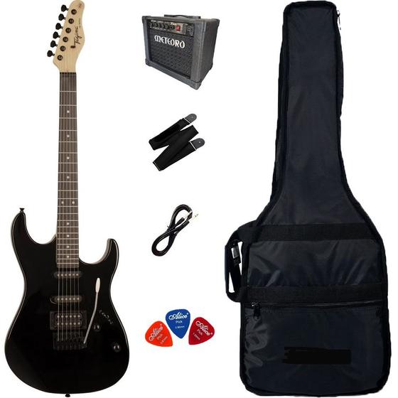 Imagem de Guitarra Tagima TG-510 Black Escala Escura + Capa Luxo + Correia + P10 + Cubo + Palhetas