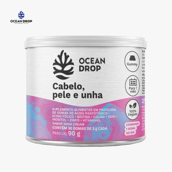 Imagem de Gummy Cabelo, Pele e Unha 90g 30 Gomas Ocean Drop