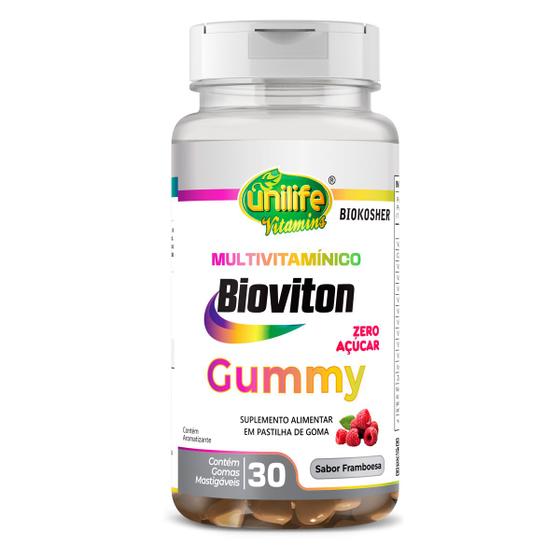 Imagem de Gummy Multivitamínico Sabor Framboesa Unilife 30 gomas