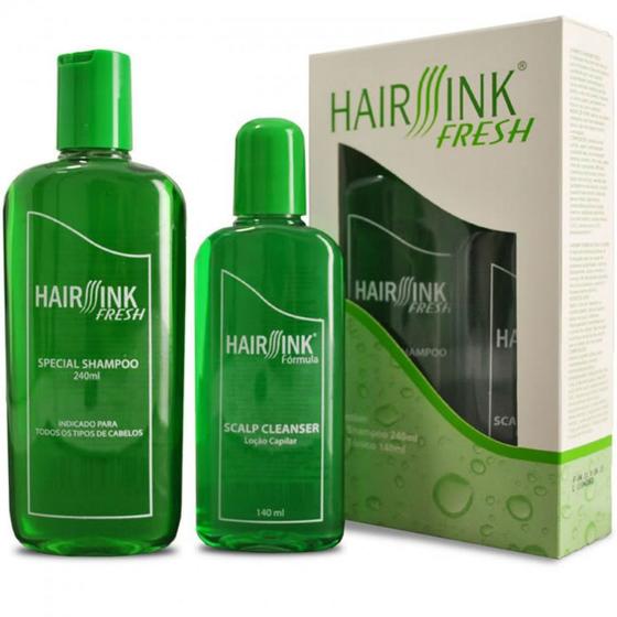 Imagem de Hair Sink Fresh Tratamento Antiqueda de cabelos Shampoo 240ml e Tônico Capilar 140ml Hairsink