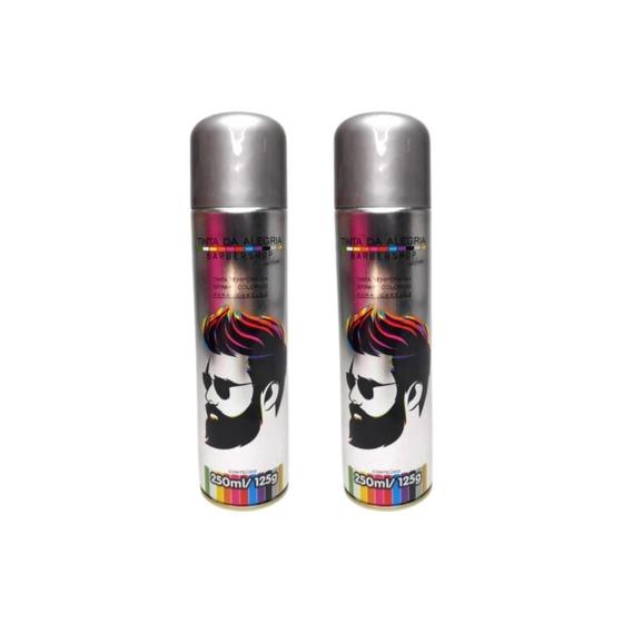 Imagem de Hair Spray Tinta Da Alegria 250Ml Prata - Kit Com 2Un