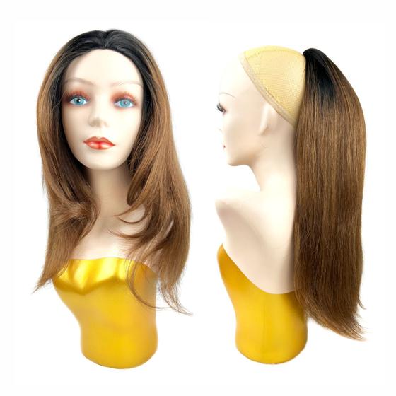 Imagem de Half Wig Peruca 21  E Rabo De Cavalo Cabelo Liso Organico