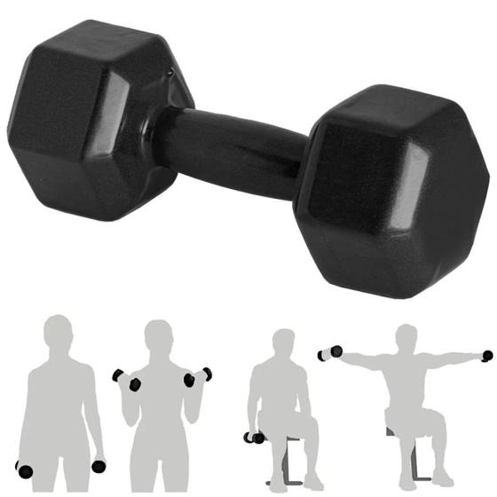 Halter Peso Academia 4 Kg Sextavado Emborrachado Preto Mega Peso Menor preço em Halter Peso Academia 4 Kg Sextavado Emborrachado Preto Mega Peso