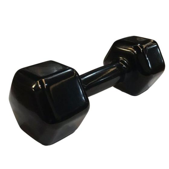 Imagem de Halter sextavado revestido preto 15kg rae fitness