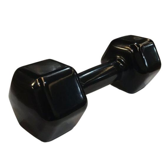 Imagem de Halter sextavado revestido preto 7kg rae fitness