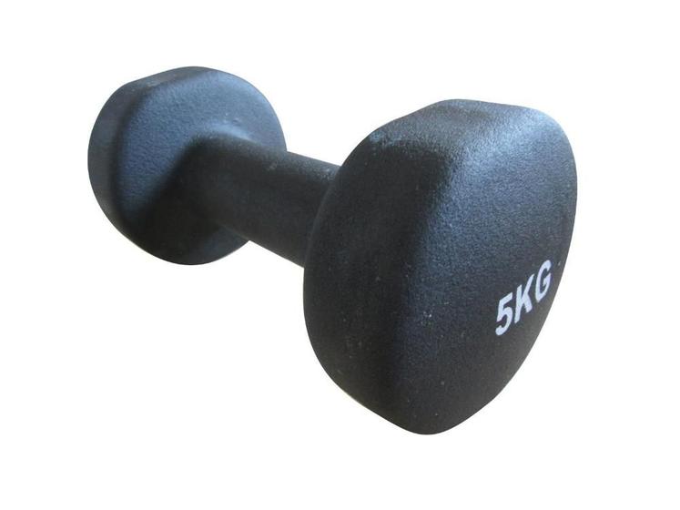 Imagem de Haltere em Ferro Fundido Revestido com Neoprene Pelegrin PEL-05DB 5kg - Preto