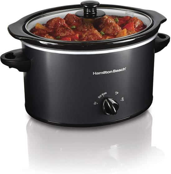 Imagem de Hamilton Beach 3-Quart Panela Lenta Com Crock &amp Lid seguro para lava-louças, Matte Black (33231)