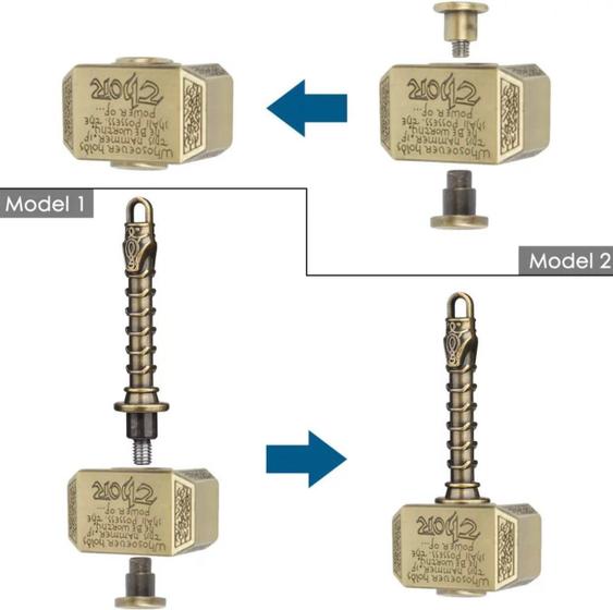 Imagem de Hand Spinner Giratório Giroscópio Metal Martelo Thor Bronze