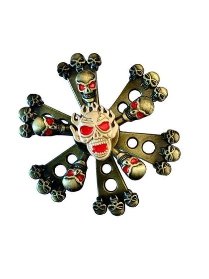 Imagem de Hand Spinner Giroscópio Giro Interno Externo Caveira Black