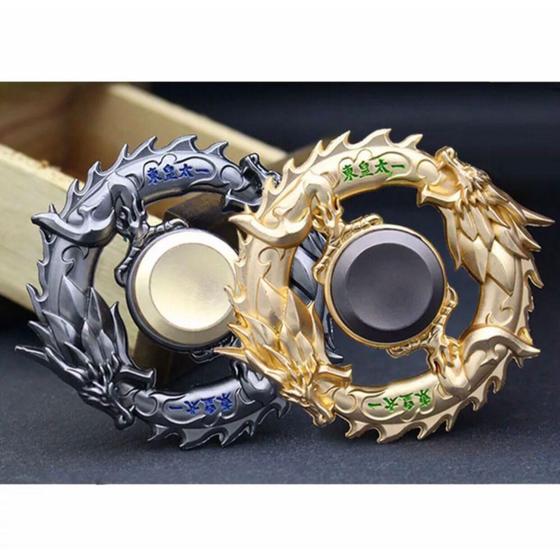 Imagem de Hand Spinner Giroscópio Metal Maciço Dragão Dourado