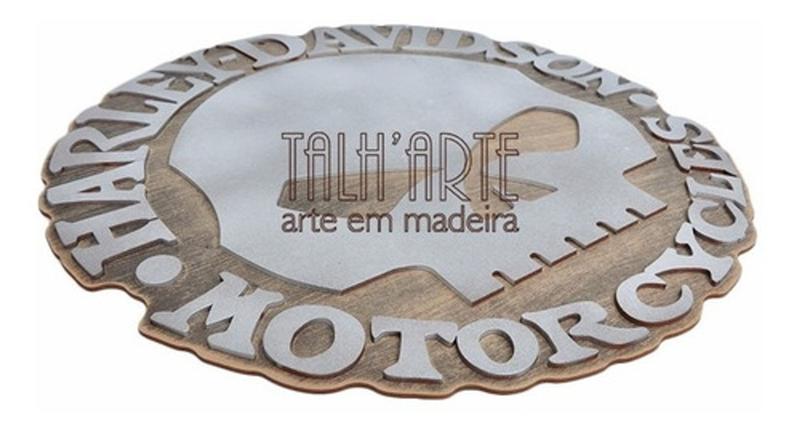Imagem de Harley Davidson Placa Relevo Caveira, Decoração, Moto 44 Cm