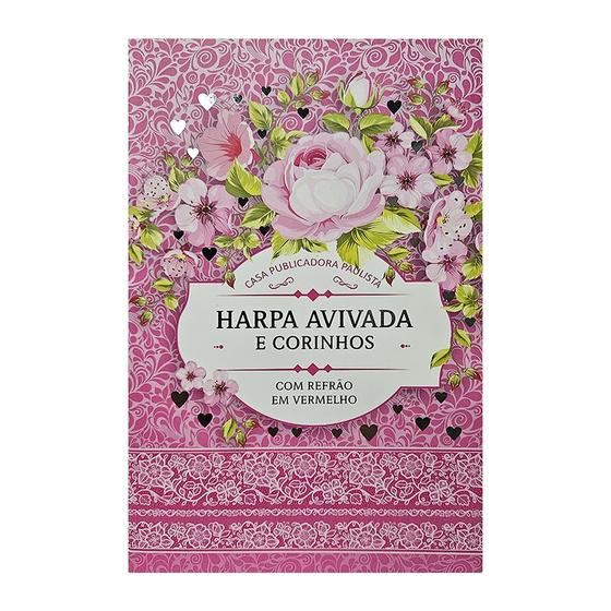 Imagem de Harpa Avivada e Corinhos Letra Hipergigante Capa Brochura - Floral Pink