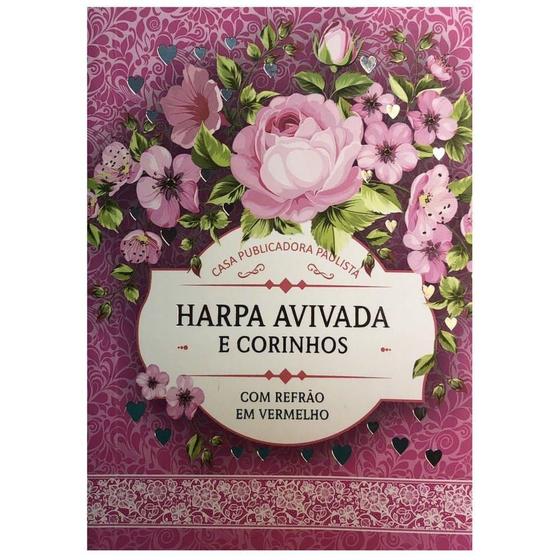 Imagem de Harpa Avivada e Corinhos Letra Hipergigante Capa Brochura - Floral Pink