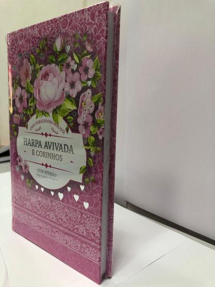 Imagem de Harpa Avivada e Corinhos Letra Hipergigante Capa Dura - Floral Pink
