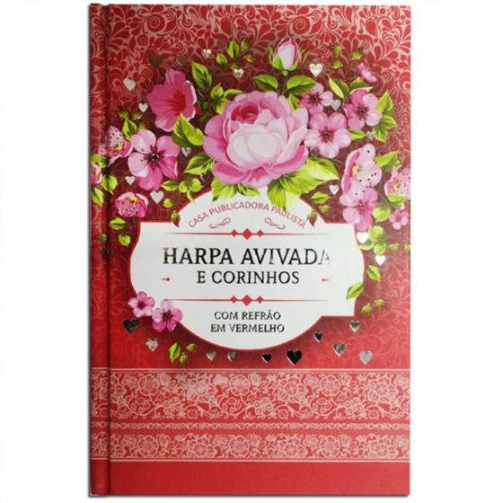 Imagem de Harpa Avivada e Corinhos Letra Hipergigante Capa Dura Floral Rosa