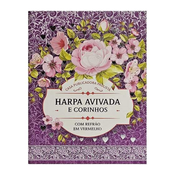 Imagem de Harpa Avivada e Corinhos  Letra Média  Capa Brochura  Floral Lilas