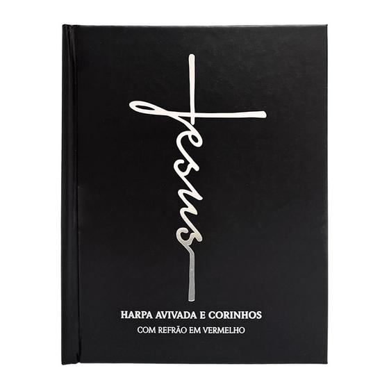 Imagem de Harpa Cristã com Louvores Evangélicos Letra Gigante Capa Dura Brochura Jesus Preta