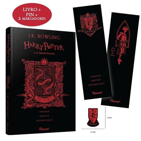 Imagem de Harry Potter E A Câmara Secreta Capa Dura + Pin + Marcadores - Grifinória - Rocco