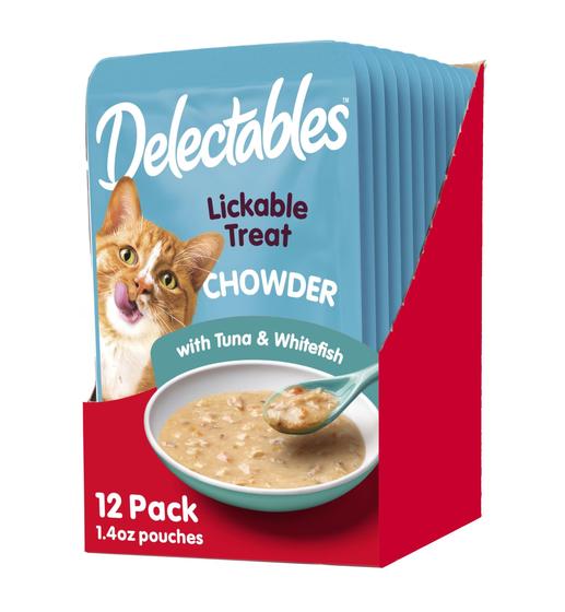 Imagem de Hartz Delectables - Guloseimas Úmidas para Gatos (Atum e Peixe Branco) - 12 Sachês de 40g