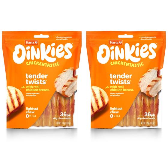 Imagem de Hartz Oinkies Tender Twists - Guloseimas para Cães com Frango (72 Unidades)