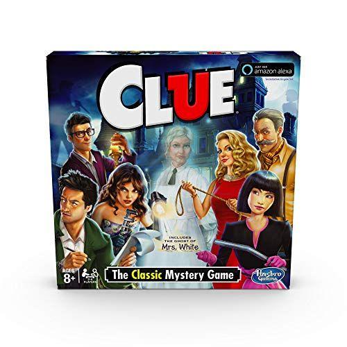 Imagem de Hasbro Clue Game Incudes O Fantasma da Sra. White Compatível com alexa (Amazon Exclusive) Jogo de tabuleiro misterioso para crianças de 8 anos e até
