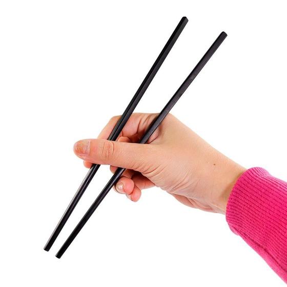 Imagem de Hashi Para Comida Japonesa Reutilizável Preto Com 05 Pares