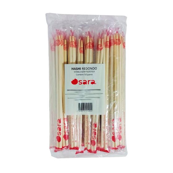 Imagem de Hashi redondo de bambu osara 50 pares