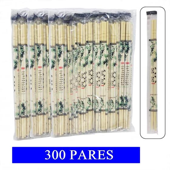 Imagem de Hashi Waribashi Descartável De Bambú 100 Pares (kit 300 Par)