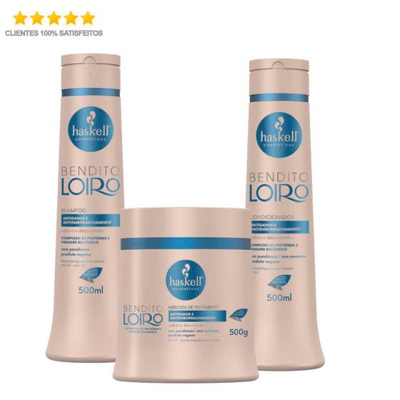 Imagem de Haskell Bendito Loiro Shampoo + Condicionador + Máscara 500ml