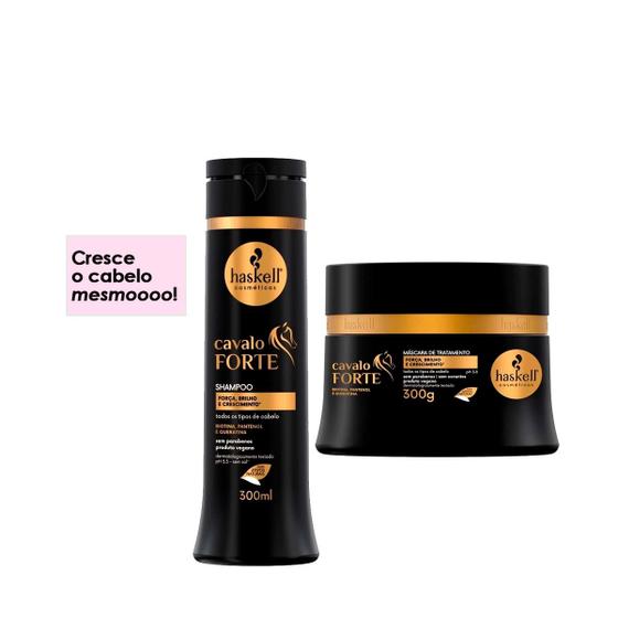 Imagem de Haskell Cavalo Forte Shampoo 300ml Máscara 300g Haskell Cresce Cabelo Força Brilho e Crescimento