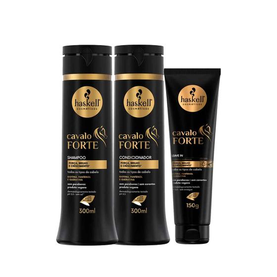 Imagem de Haskell Cavalo Forte Shampoo + Condicionador 300ml + Leave In 150ml