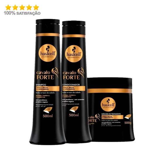 Imagem de Haskell Cavalo Forte Shampoo + Condicionador + Máscara 500ml