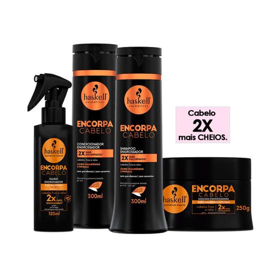 Imagem de Haskell Encorpa Cabelo Engrossador Completo 4 Itens 300ml