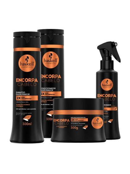 Imagem de Haskell Encorpa Cabelo Engrossador Kit C/ 4 Completo 300Ml