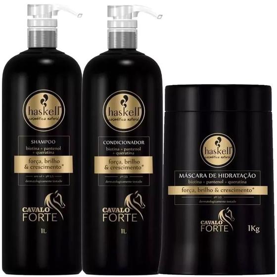 Imagem de Haskell Kit Cavalo Forte Shampoo Condicionador Máscara 900g