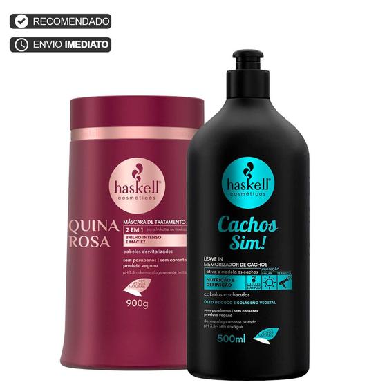 Imagem de Haskell Leave In Cachos Sim 500ml Máscara Quina Rosa 900G