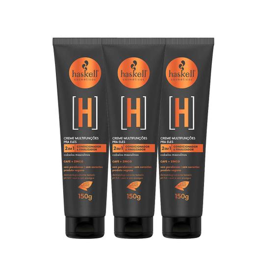 Imagem de Haskell Leave In Creme Cabelo E Barba Pra Ele - Kit Com 3