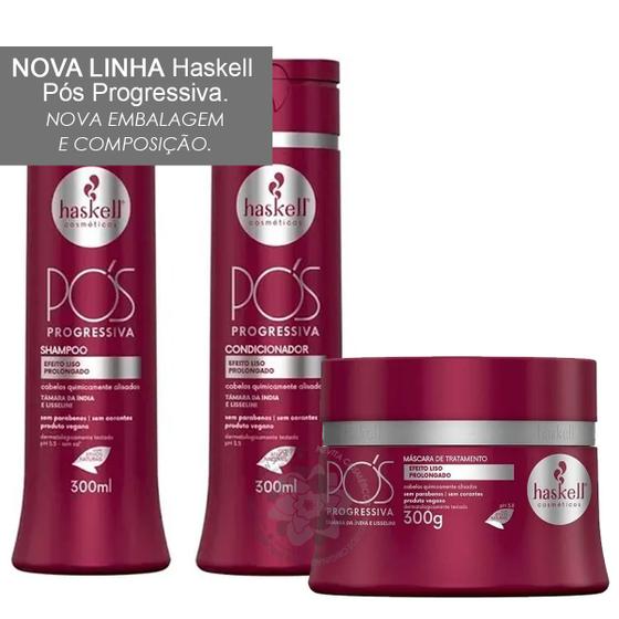 Imagem de Haskell Pós Progressiva Shampoo + Condicionador 300ml + Máscara 250g